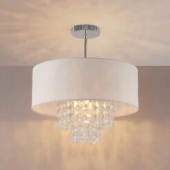 Lindby Estera Deckenleuchte Mit Behang, Weiß -Philips Store 9626840 4