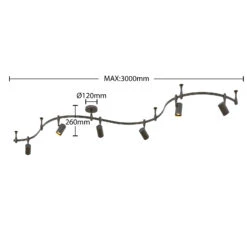 ELC Delila Schienensystem, Zylinder, Sandschwarz -Philips Store 9627064 6