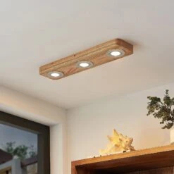 Lindby Mikari LED-Deckenleuchte Aus Holz, 3-fl. -Philips Store 9627413 1