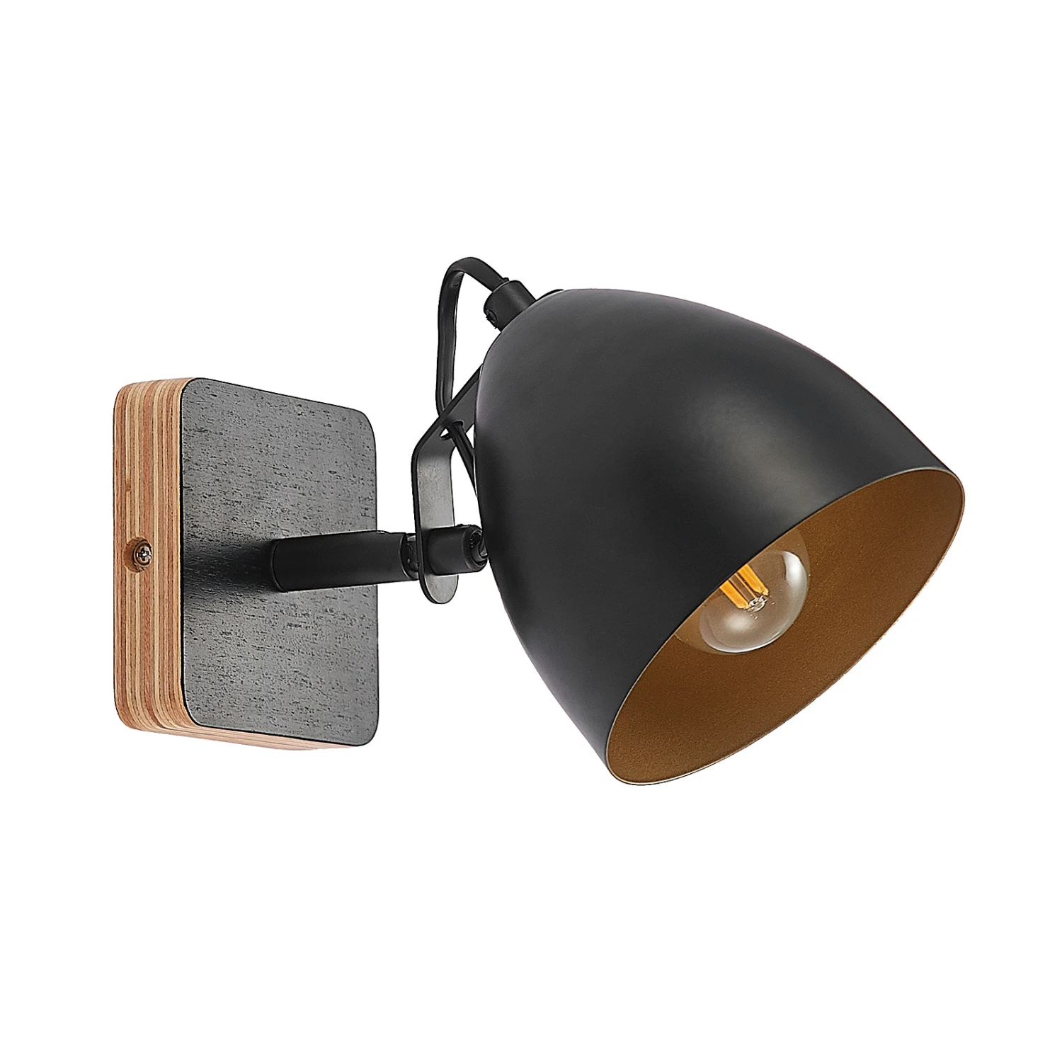 Lindby Colton Wand-Strahler Schwarz/gold, 1-fl. 5 Lindby Colton Wand-Strahler Schwarz/gold, 1-fl. – Bild 3