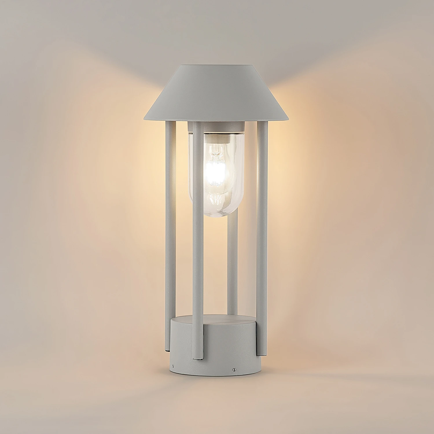 Lucande Olinum Sockelleuchte, Silbergrau 5 Lucande Olinum Sockelleuchte, Silbergrau – Bild 3