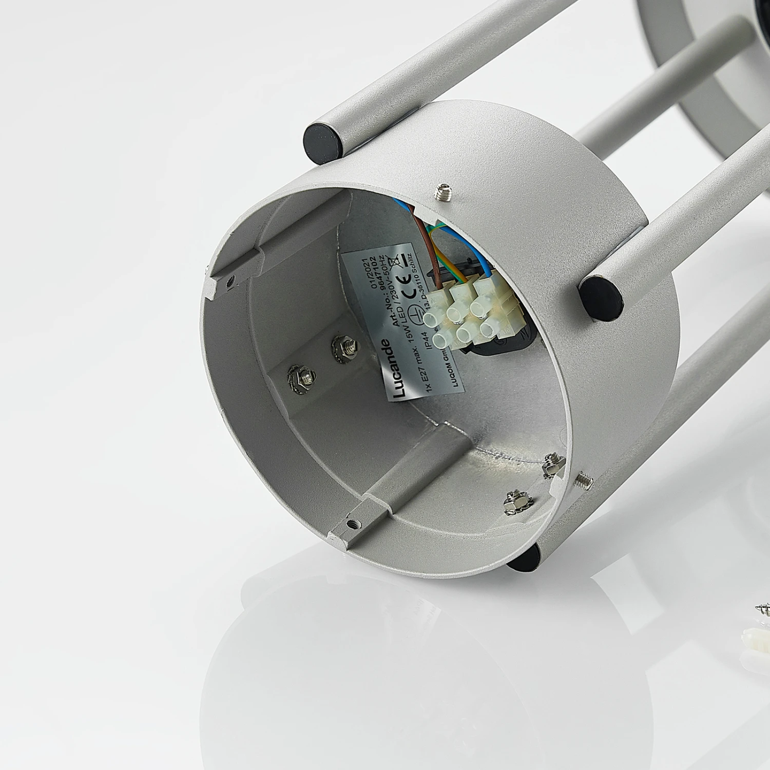 Lucande Olinum Sockelleuchte, Silbergrau 10 Lucande Olinum Sockelleuchte, Silbergrau – Bild 8