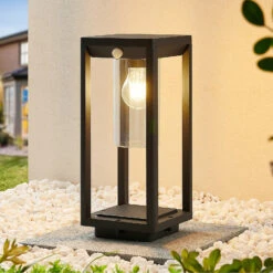 Lindby Abilum Sockelleuchte, Dunkelgrau, 35 Cm