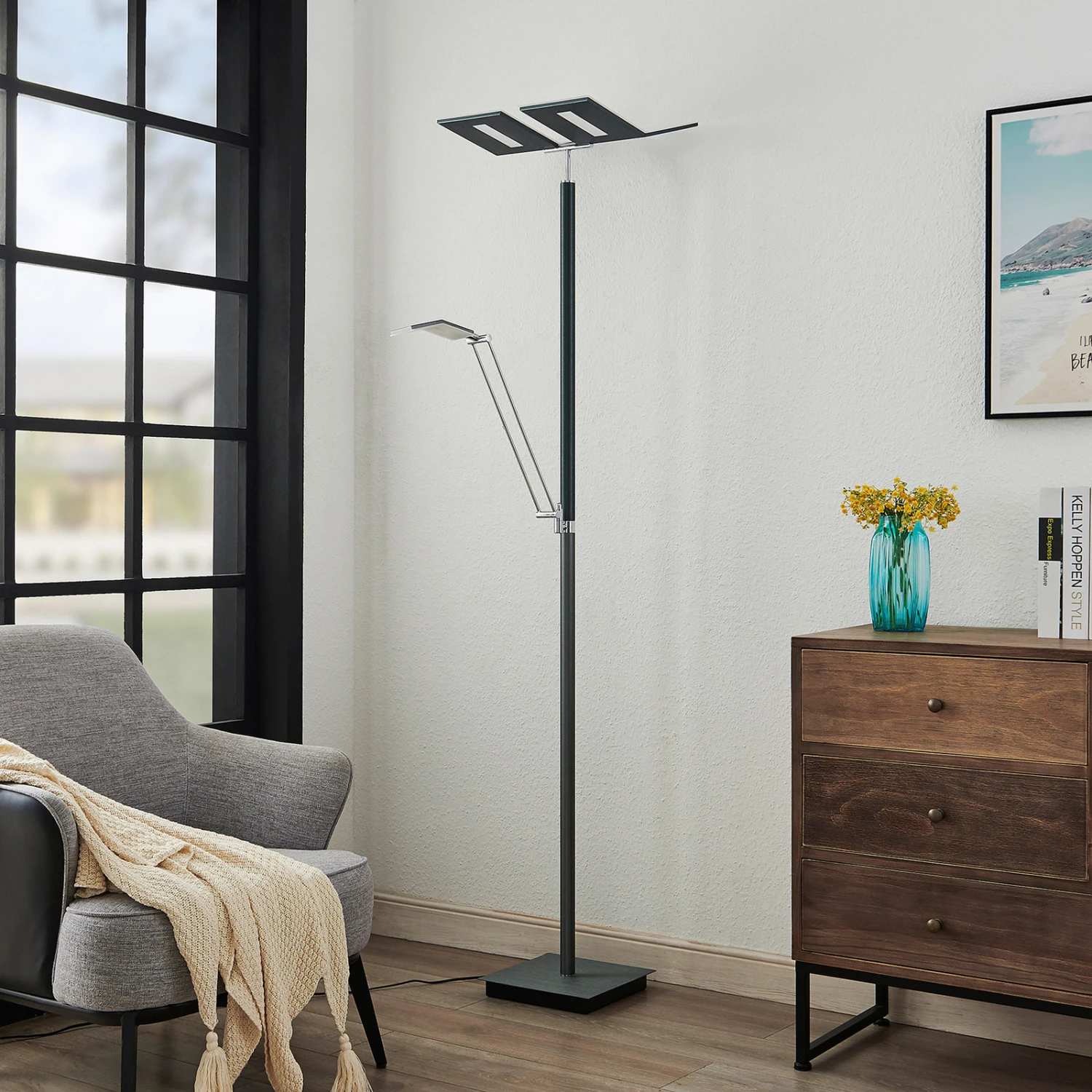 Lucande Hadlee LED-Stehleuchte, Anthrazit 4 Lucande Hadlee LED-Stehleuchte, Anthrazit – Bild 2