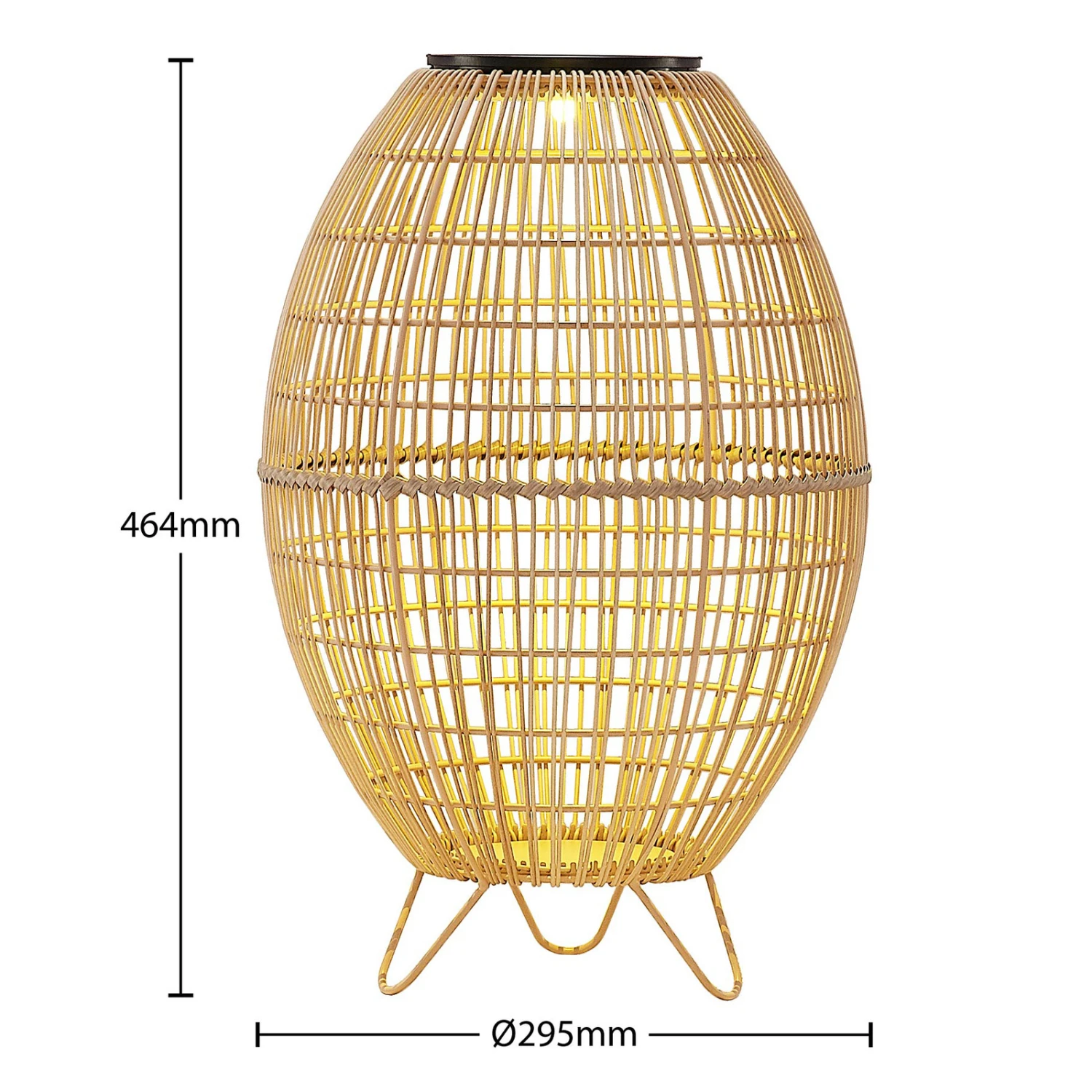 Lindby Josina LED-Solar-Laterne, Rattanoptik 6 Lindby Josina LED-Solar-Laterne, Rattanoptik – Bild 4