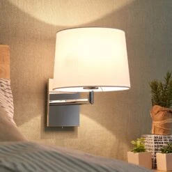 Lucande Wandleuchte Randy Mit Textilschirm